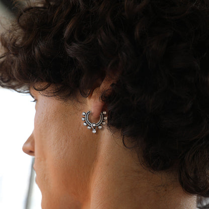 Sterling Silver Cartilage Huggie Hoop Earrings for