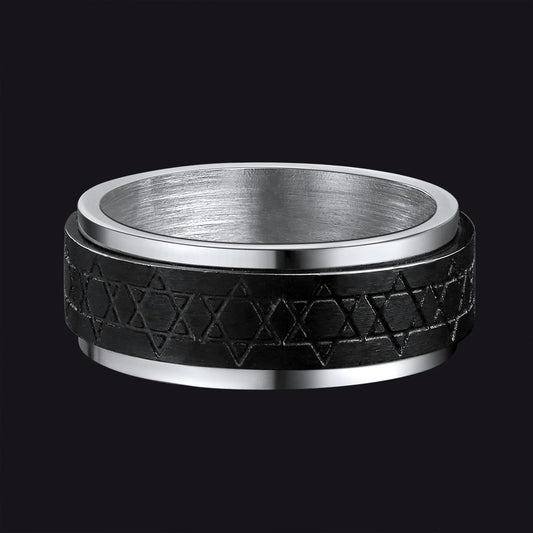 Star of David Spinner Anxiety Ring for
