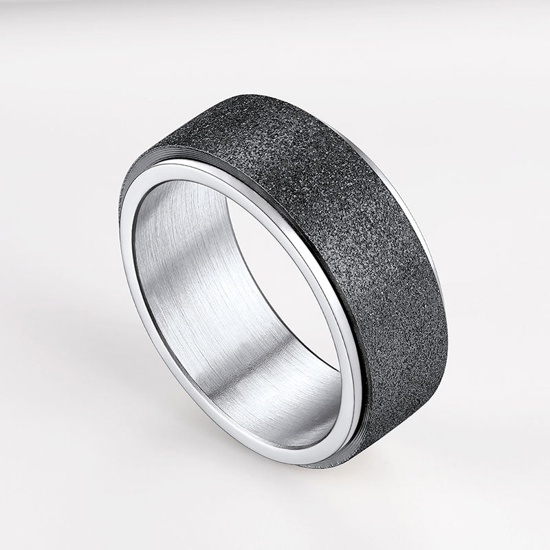 Faithheart Glitter Finish Fidget Anxiety Ring Stainless Steel