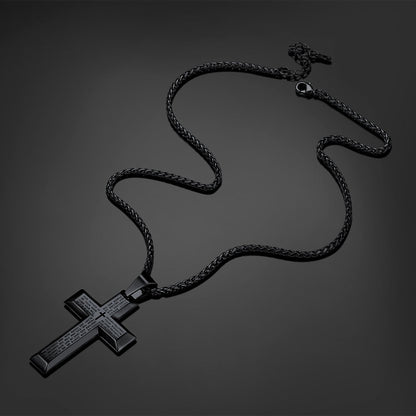 Christian Lord's Prayer Cross Necklace for
