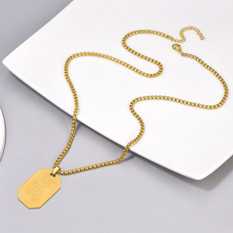 St. Christopher Dog Tag Necklace for