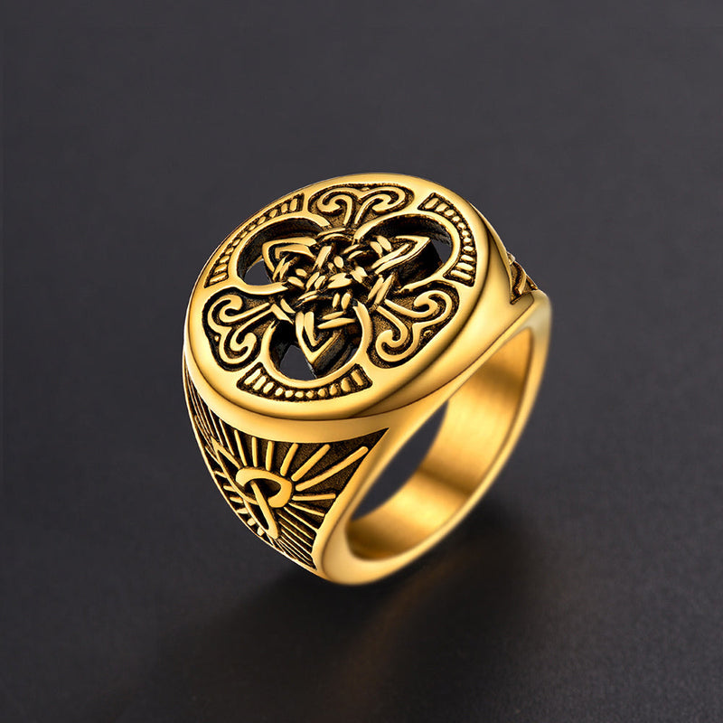 Viking Celtic Knot Signet Ring for