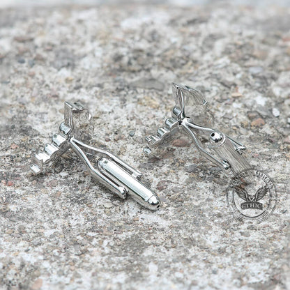 Caduceus Brass Bullet Back Cufflinks