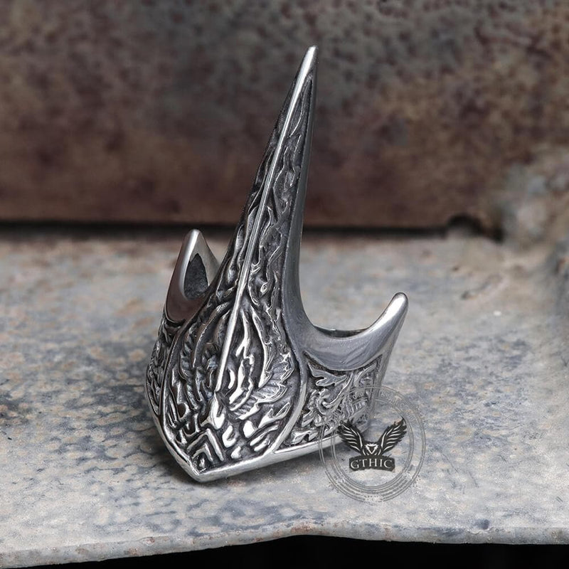 Carve Patterns Stainless Steel Archer Ring