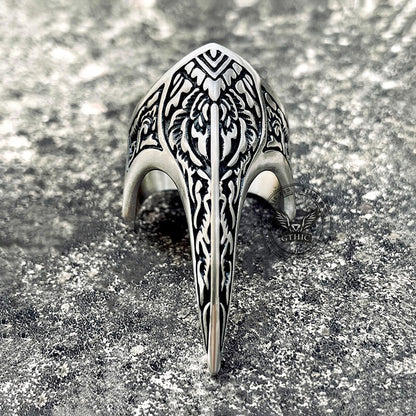 Carve Patterns Sterling Silver Archer Ring