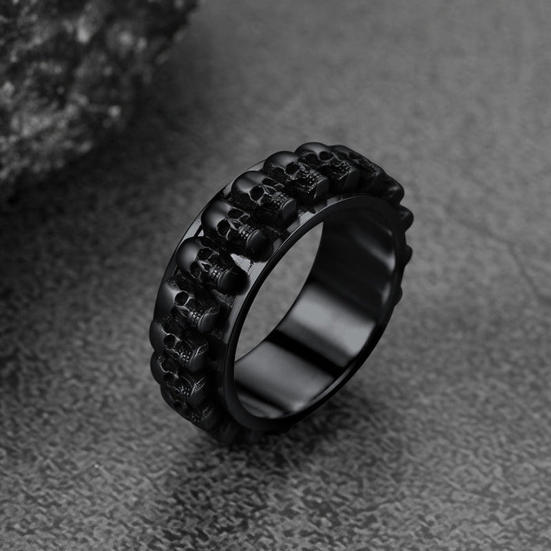 Gothic Skull Ring Anxiety Fidget Ring for