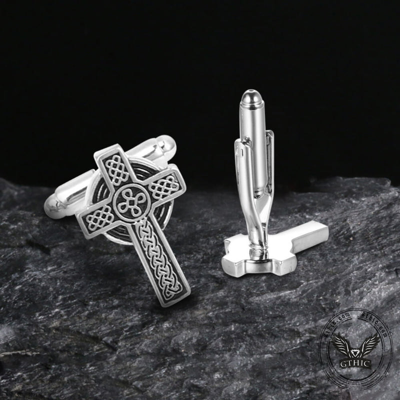 Celtic Cross Brass Cufflinks