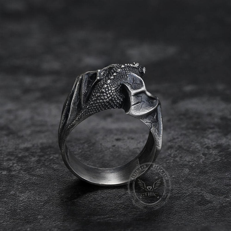 Celtic Flying Dragon Sterling Silver Ring