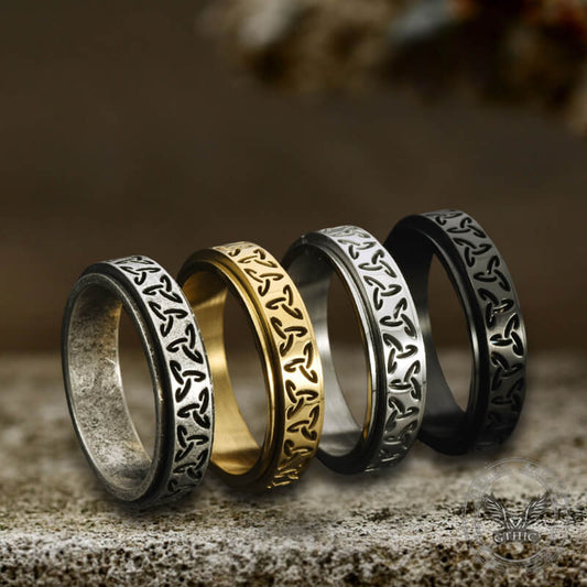 Celtic Knot Stainless Steel Spinner Ring