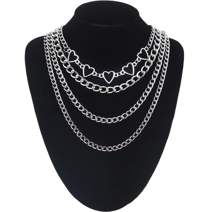 Chain Necklace With Heart for / Aesthetic Layered Necklace