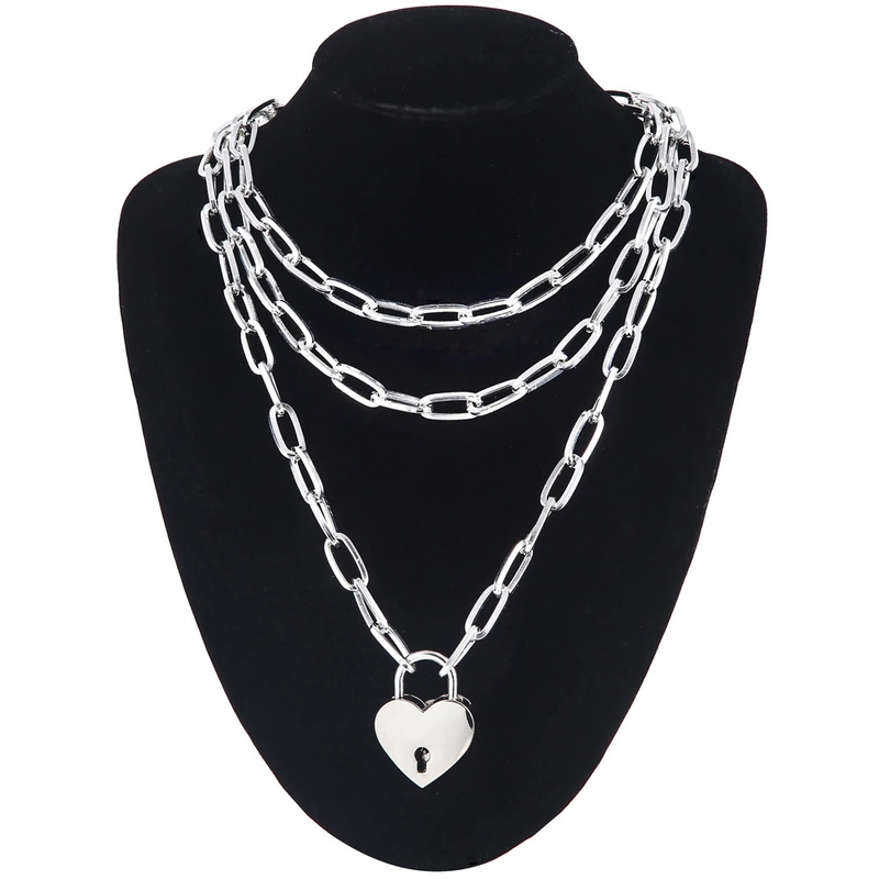Chain Necklace With Heart for / Aesthetic Layered Necklace