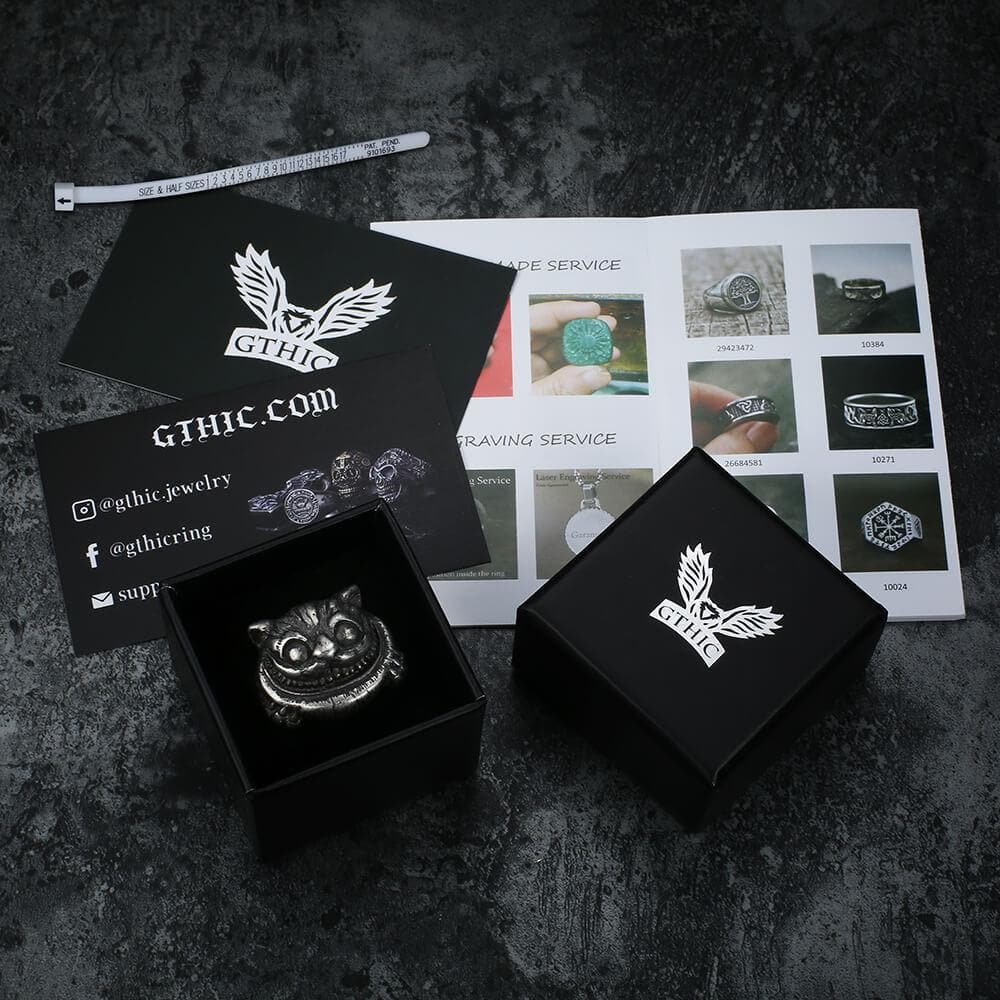 Smiling Cat Stainless Steel Ring