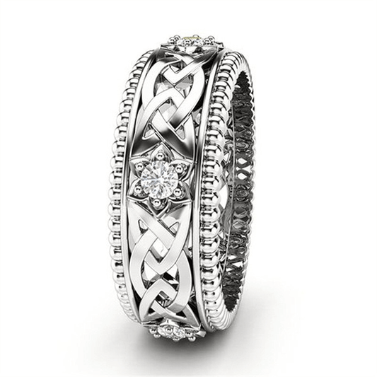 Classic Celtic Knot Zircon Flower Rings / Jewelry for and