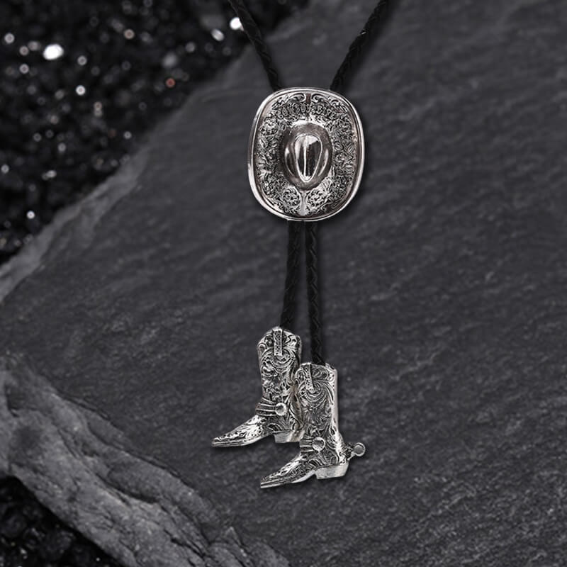 Classic Western Cowboy Hat Alloy Bolo Tie