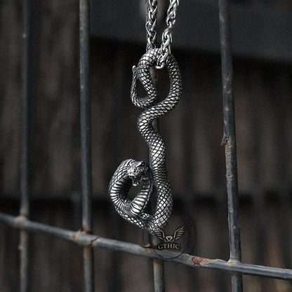 Coiled Snake Stainless Steel Pendant