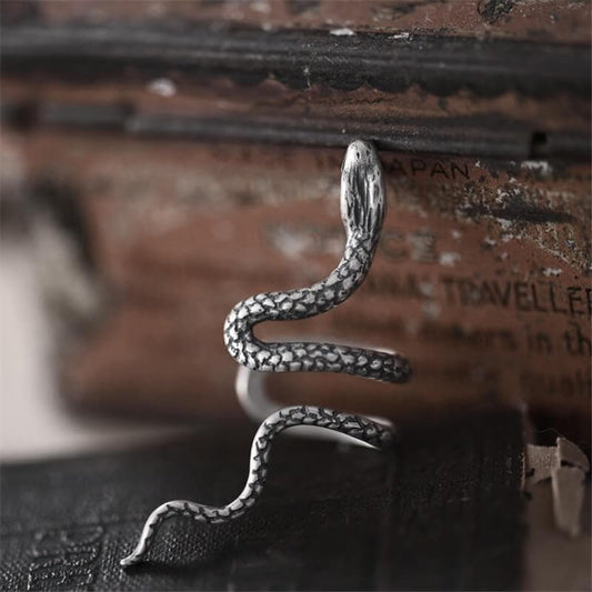 Coiled Snake Sterling Silver Ear Cuffs