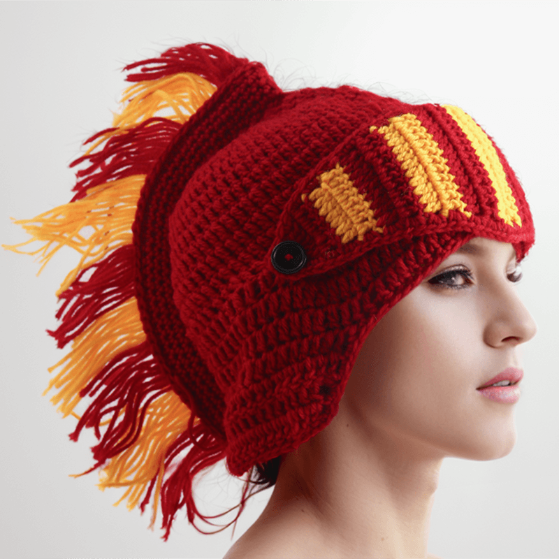 Color Block Knitted Mohawk Beanie Hat