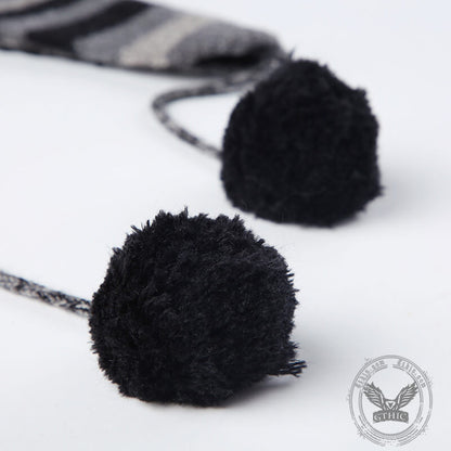 Color Block Stripes Knit Trapper Hat