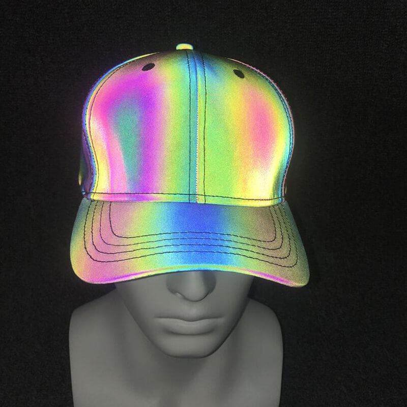 Colorful Rave Polyester Reflective Cap