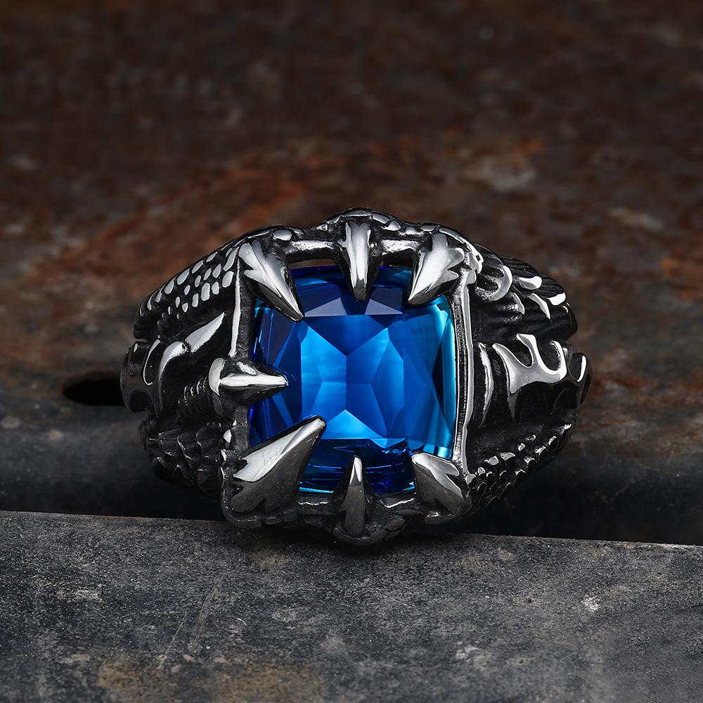Cool Dragon Claw Stainless Steel Cz Ring
