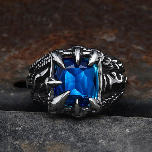 Cool Dragon Claw Stainless Steel Cz Ring