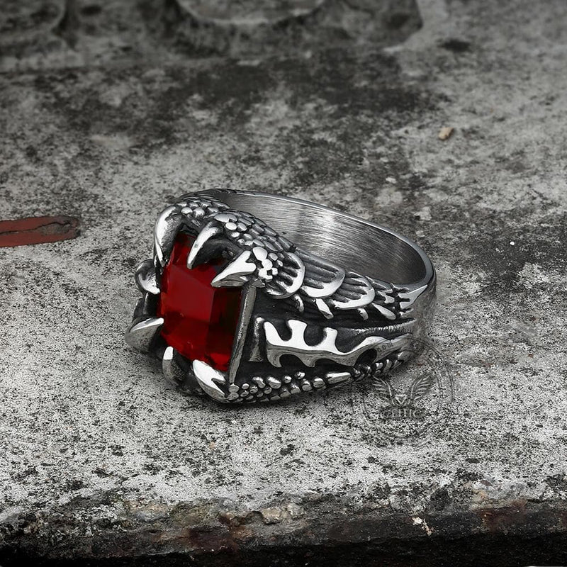 Cool Dragon Claw Stainless Steel Cz Ring