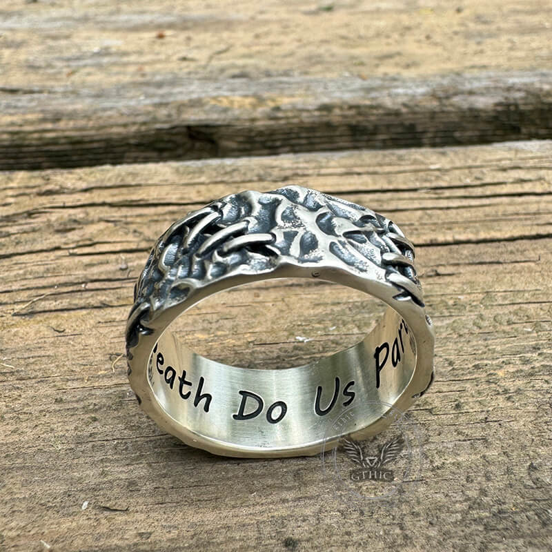 Crack Sew Knot Sterling Silver Ring
