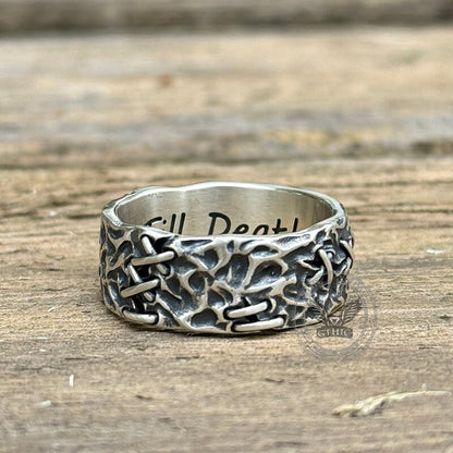 Crack Sew Knot Sterling Silver Ring