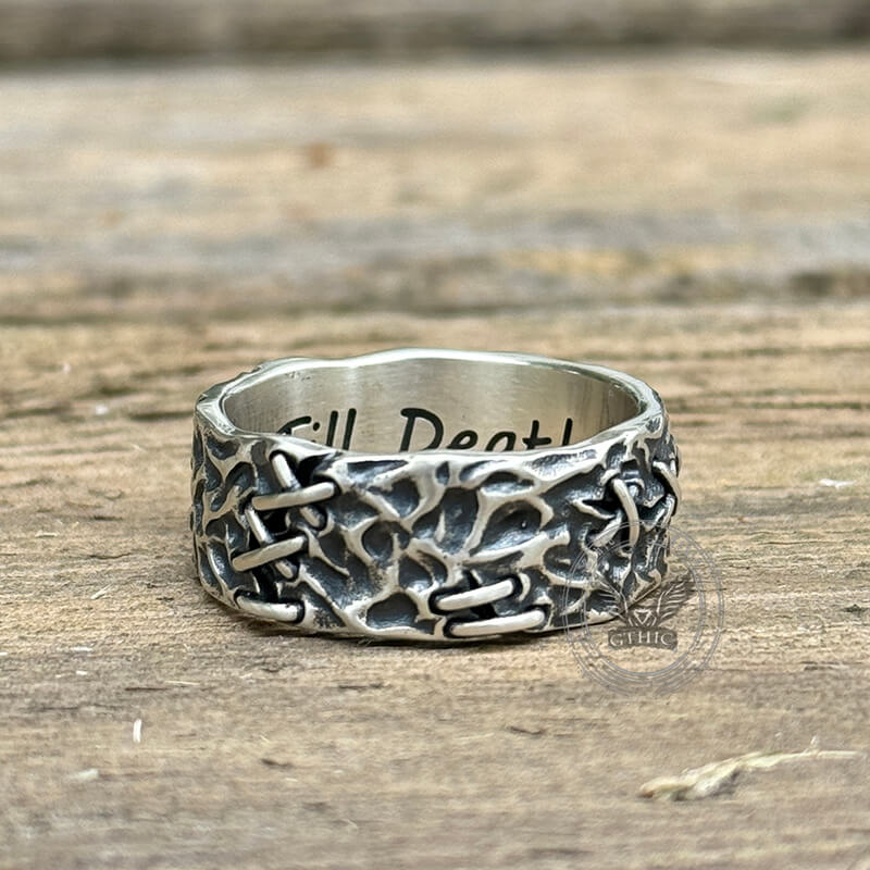 Crack Sew Knot Sterling Silver Ring