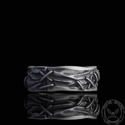 Crack Sew Knot Sterling Silver Ring