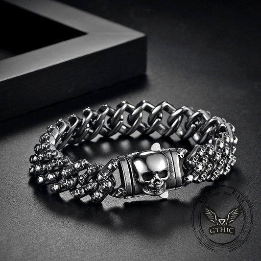 Creative Skull Stainless Steel Gothic Cuban Link Bracelet