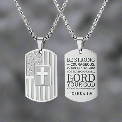 Cross American Flag Stainless Steel Military Brand Pendant