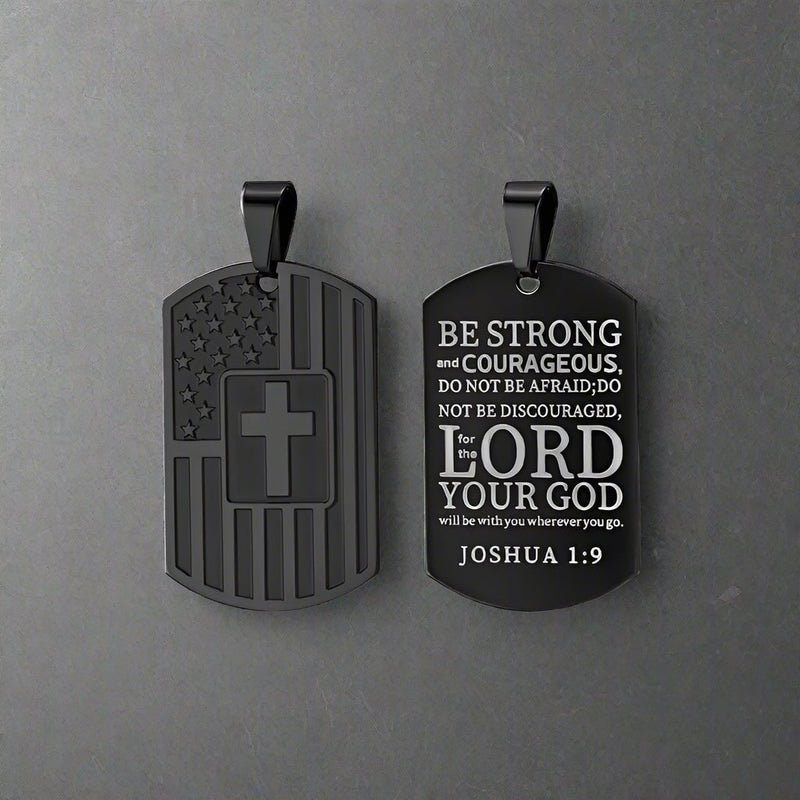 Cross American Flag Stainless Steel Military Brand Pendant