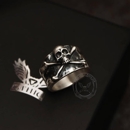Crossbones Pirate Sterling Silver Skull Ring