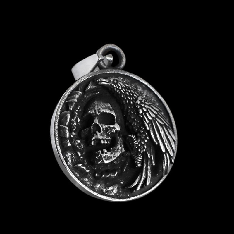 Crow Head Skull Pendant