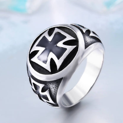 Crusader Iron Cross Stainless Steel Ring