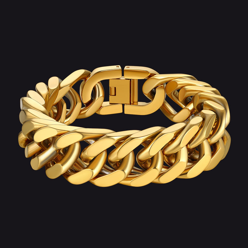 Miami Cuban Link Chain Bracelet for in Stainless Steel