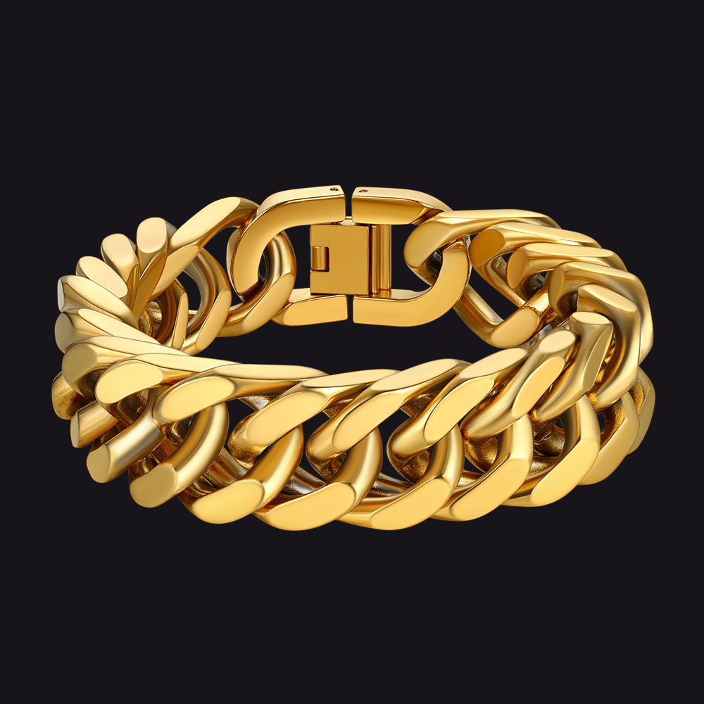 Cuban Chain Bracelet Gift for /dad/son, 8/12/17mm Width
