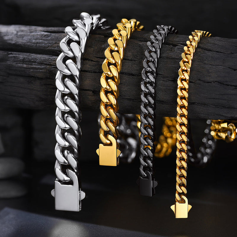 9mm Miami Cuban Chain & Bracelet Jewelry Set for