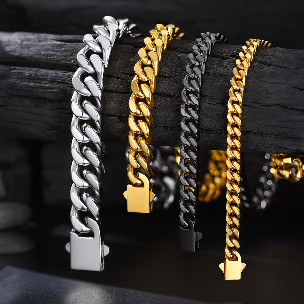 To My Man Miami Cuban Link Chain Necklace, Birthday or Anniversary Gift for Him