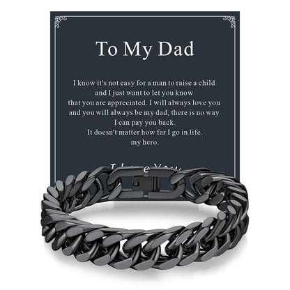 Cuban Chain Bracelet Gift for /dad/son, 8/12/17mm Width