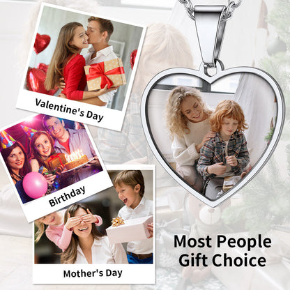 Customized Heart Photo Necklace Memorial Gift for