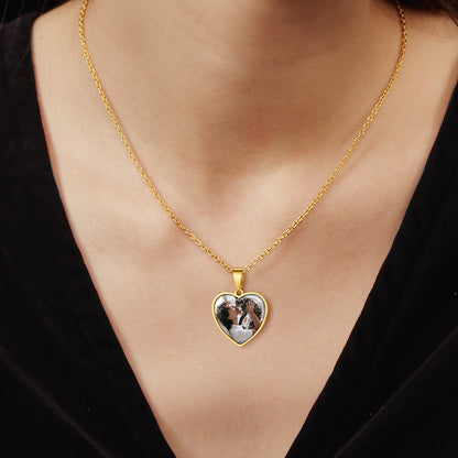 Customized Heart Photo Necklace Memorial Gift for