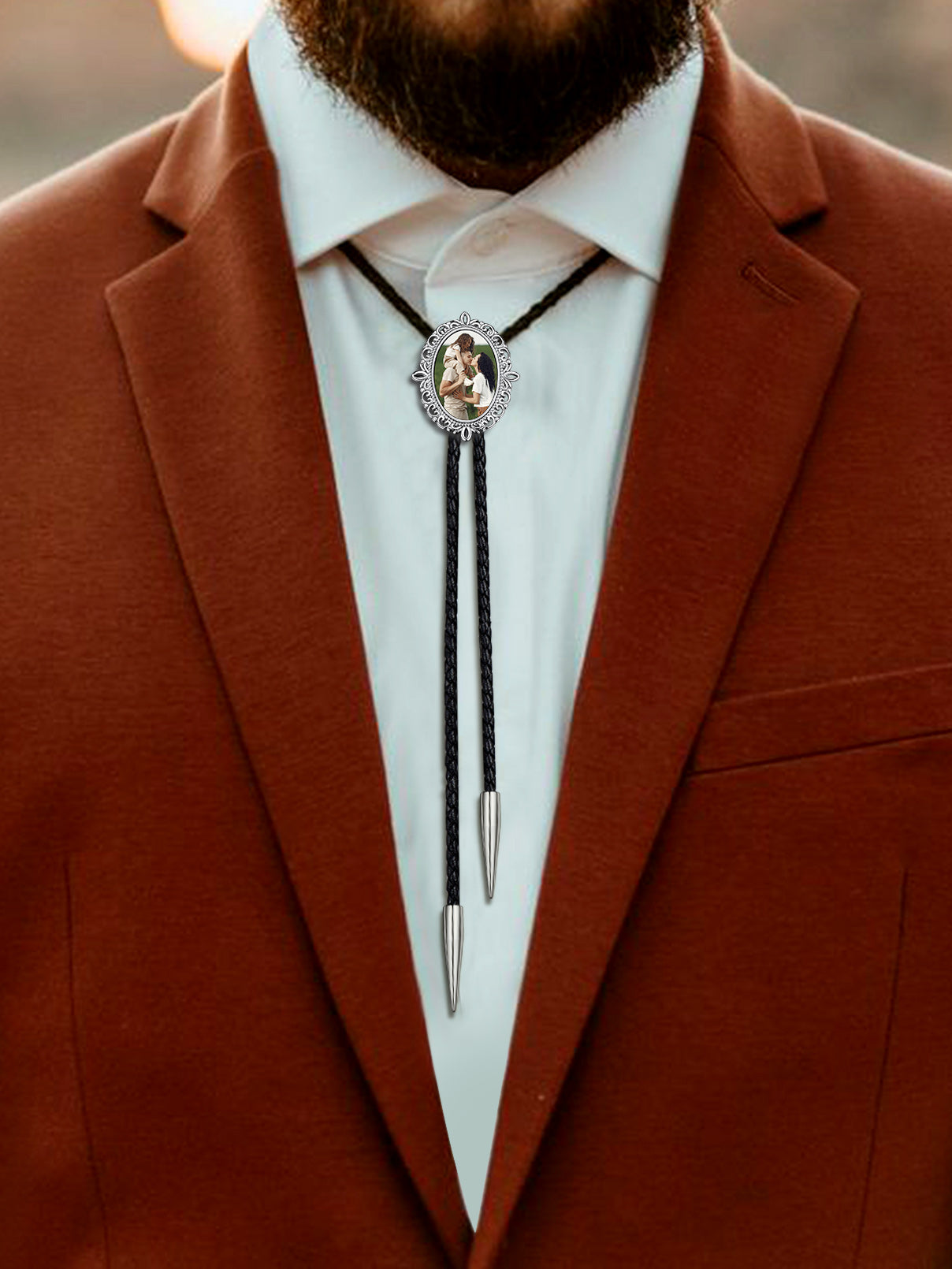 Personalized Memorial Photo Bolo Ties for Wedding
