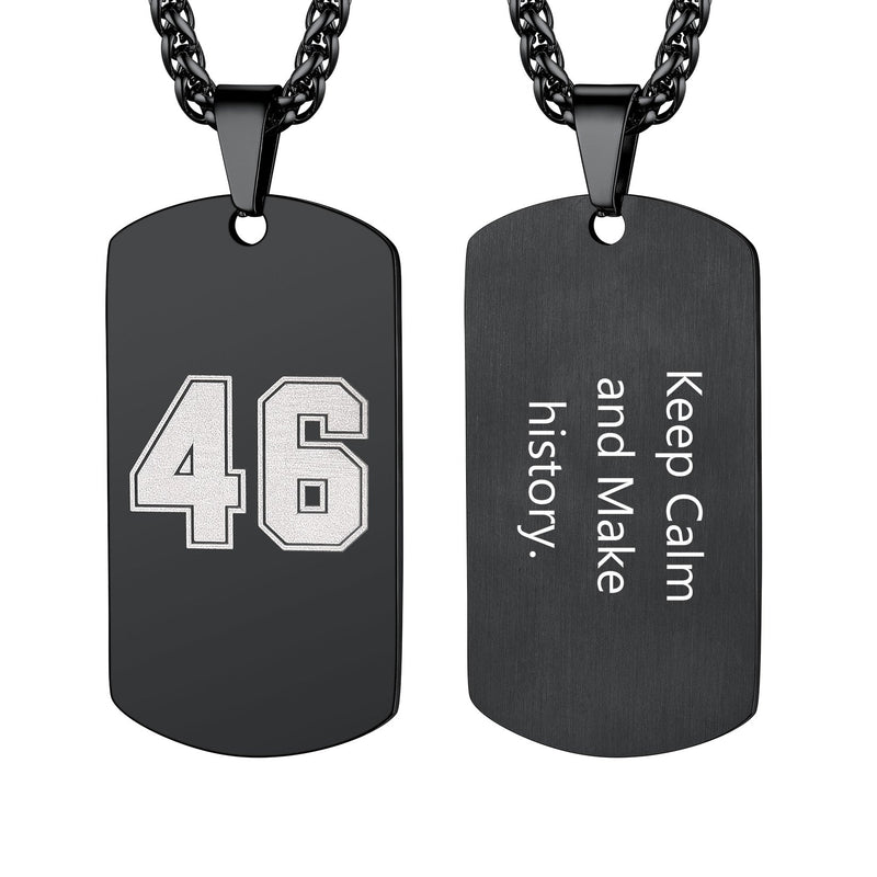Custom Engraved Number Dog Tag Necklace for , Stainless Steel