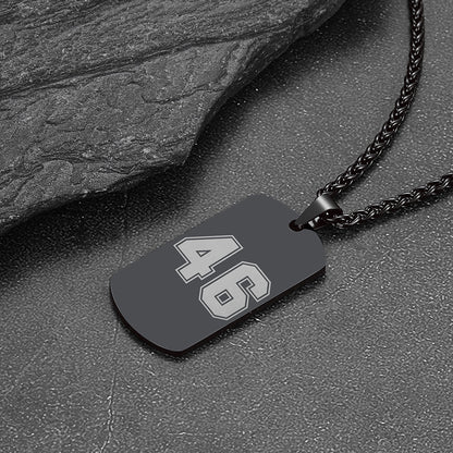 Custom Engraved Number Dog Tag Necklace for , Stainless Steel