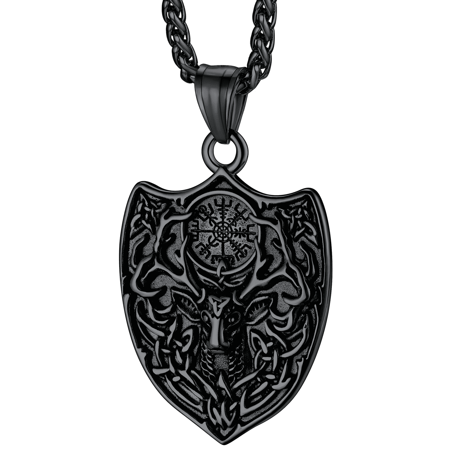 Flash Norse Viking Compass Deer Necklace for