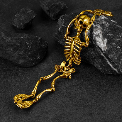 Faithheart Stainless Steel Body Skull Skeleton Bracelet for