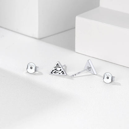 Sterling Silver Eye of Ra Stud Earrings for