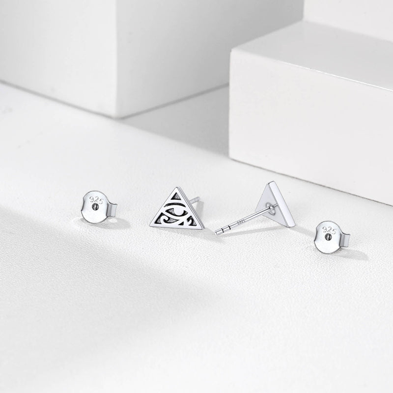 Sterling Silver Eye of Ra Stud Earrings for
